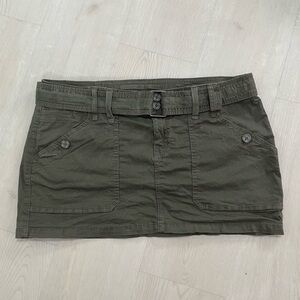 Garage Olive Green Cargo Utility Mini Skirt